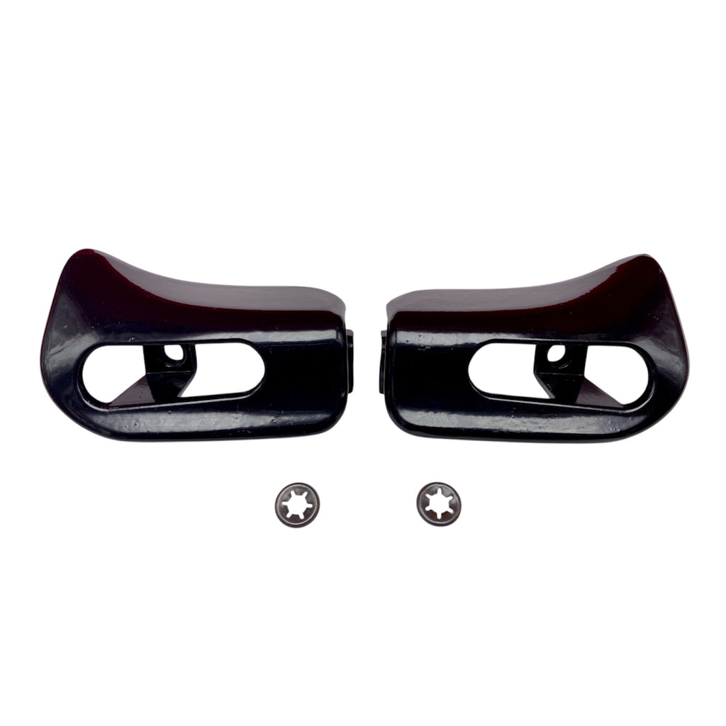 Abdeckkappen fuer Sonnenblenden schwarz glaenzend fuer Mercedes-Benz R129 und W124
