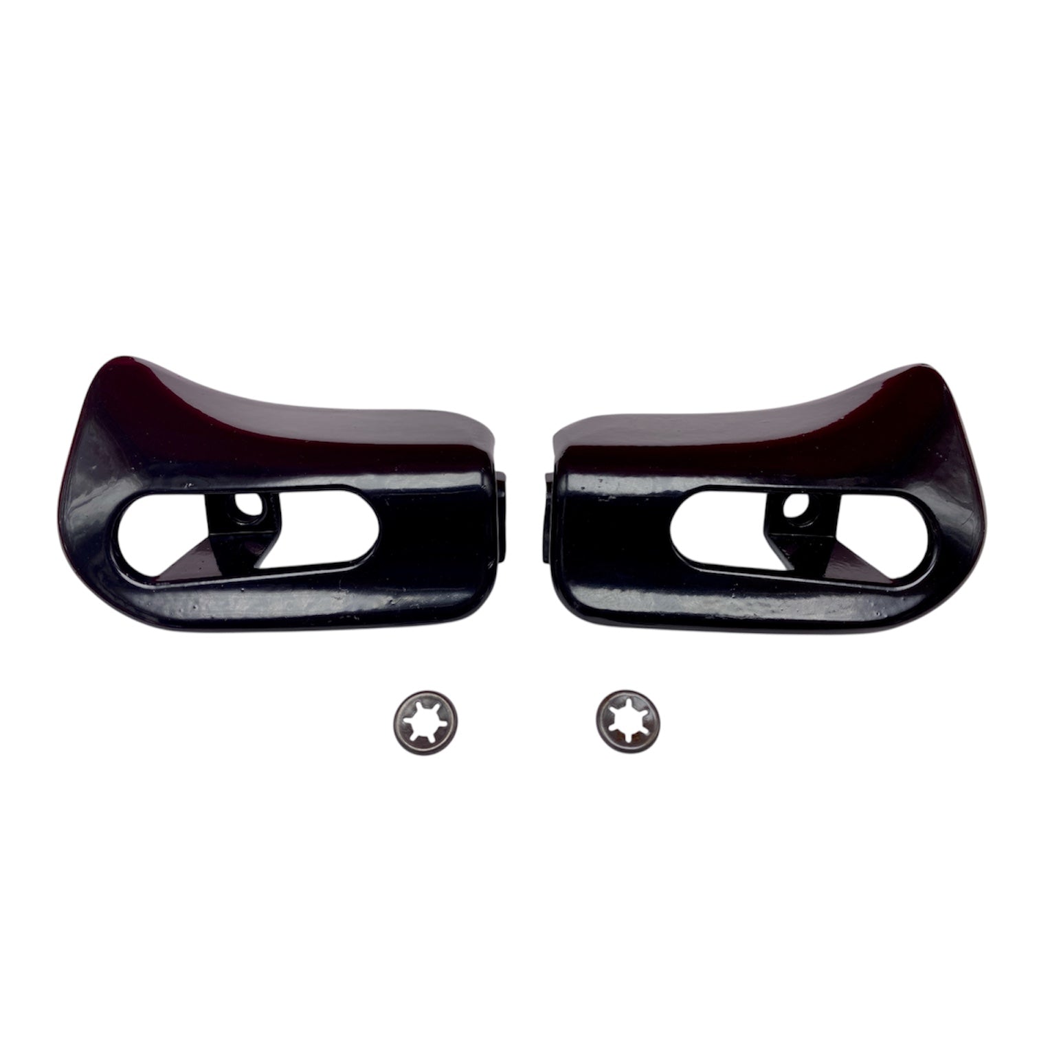 Abdeckkappen fuer Sonnenblenden schwarz glaenzend fuer Mercedes-Benz R129 und W124