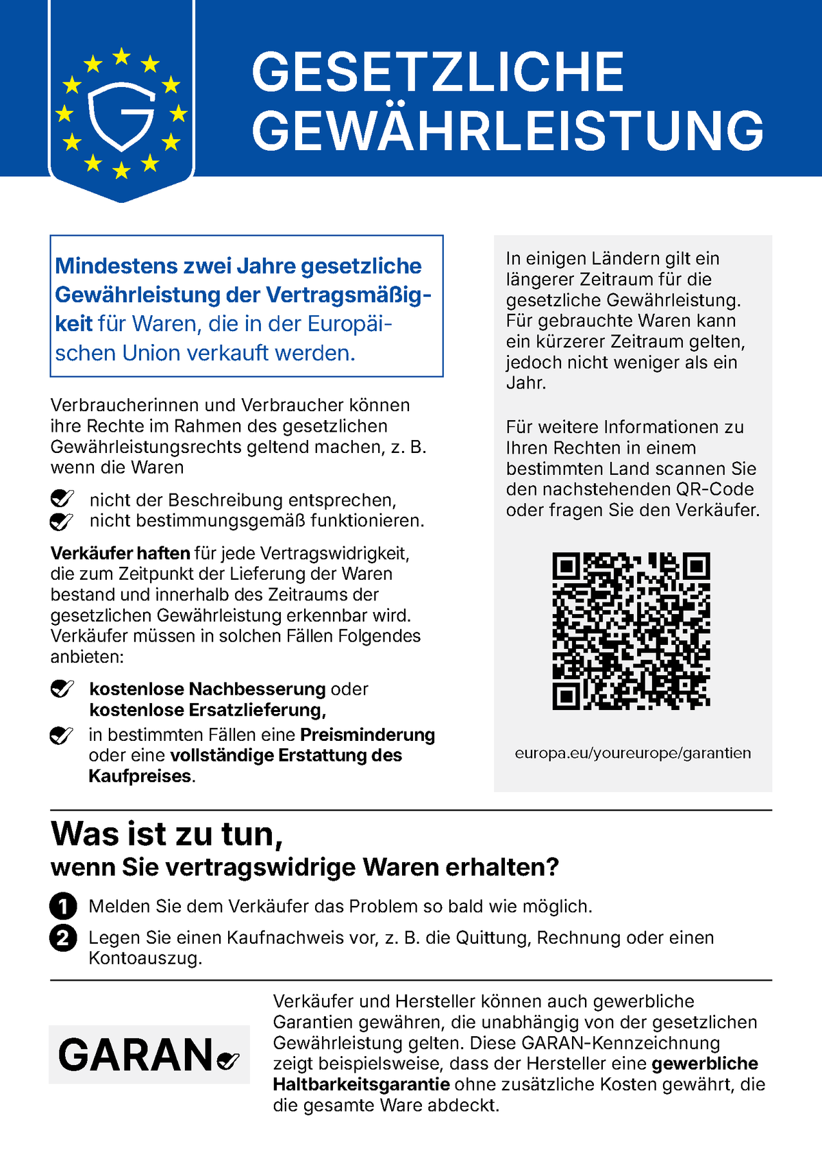 EU-Gewaehrleistungslabel DE